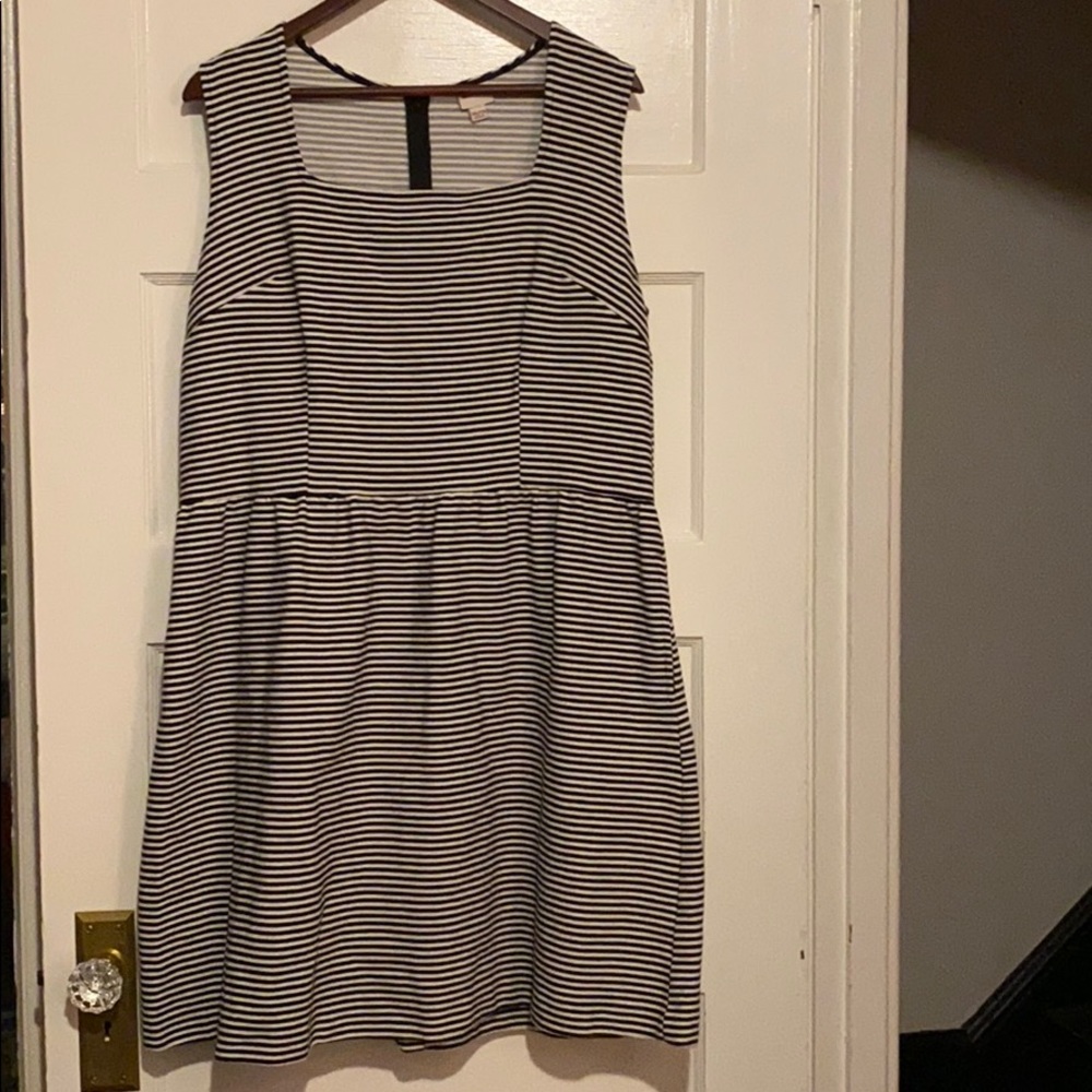 Black and white striped dress